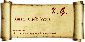 Kuszi Györgyi névjegykártya