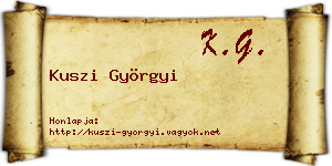 Kuszi Györgyi névjegykártya