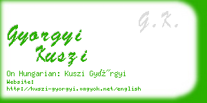 gyorgyi kuszi business card